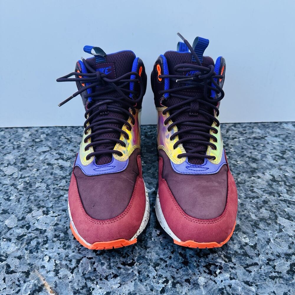 Nike Air Max 1 Mid Sneakerboot Deep Burgundy Purple 685269-600 Women’s Size 8.5